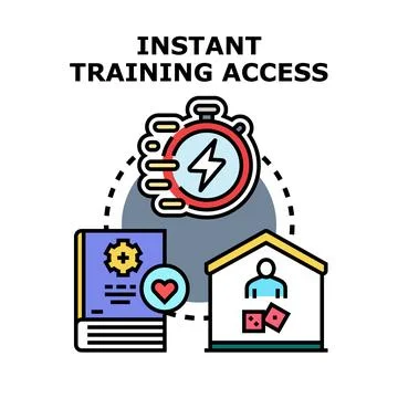Instant training access solution providing quick education Stock Illustration