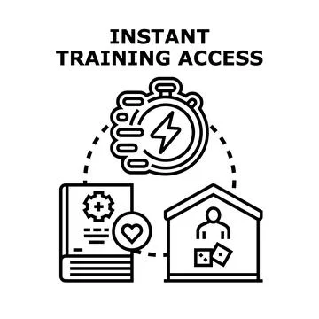 Instant training access solution providing quick education Stock Illustration