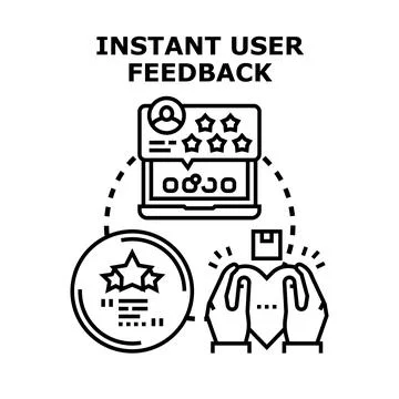 Instant user feedback collecting customer satisfaction ratings Stock Illustration