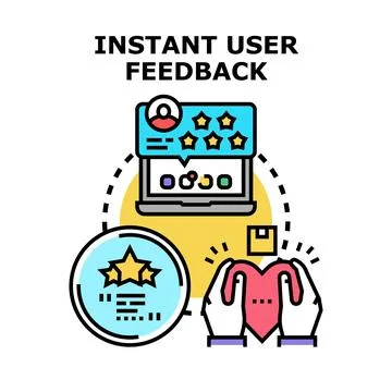 Instant user feedback collecting customer satisfaction ratings Stock Illustration