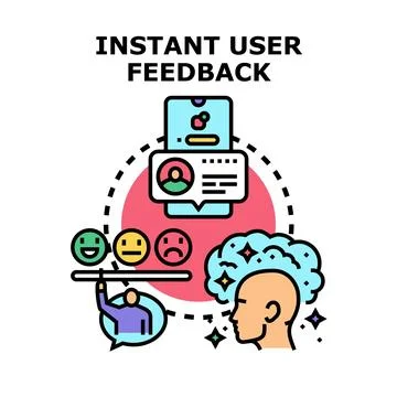 Instant user feedback concept with mobile interface Stock Illustration