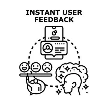 Instant user feedback concept with mobile interface Stock Illustration