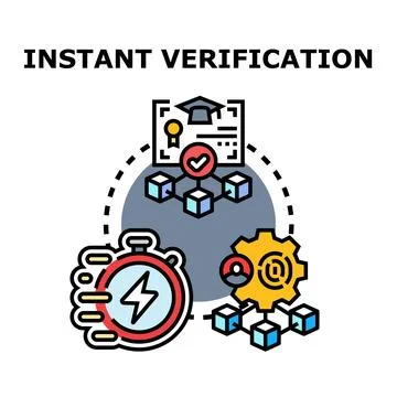 Instant verification process for fast certificate validation Stock Illustration