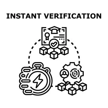 Instant verification process for fast certificate validation Stock Illustration