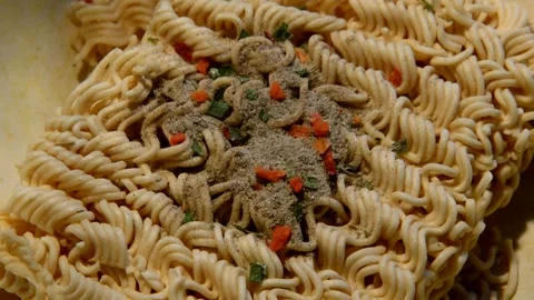 Instant vermicelli is being prepared Stock Footage 255850810