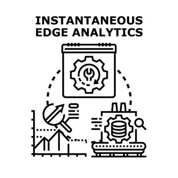 Instantaneous edge analytics concept for data processing Stock Illustration