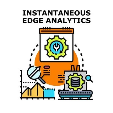 Instantaneous edge analytics concept for data processing Illustrazione stock