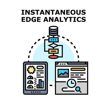Instantaneous edge analytics processing data optimization Stock Illustration