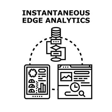 Instantaneous edge analytics processing data optimization Stock Illustration