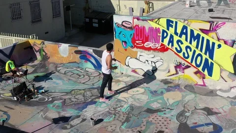 Instascram drone pull back Video stock 121660476