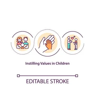 Instilling values in children concept icon Stock Illustration