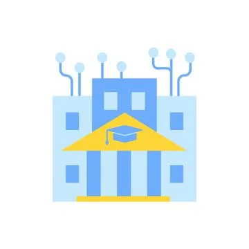 Institute of technology vector flat color icon Illustrazione stock