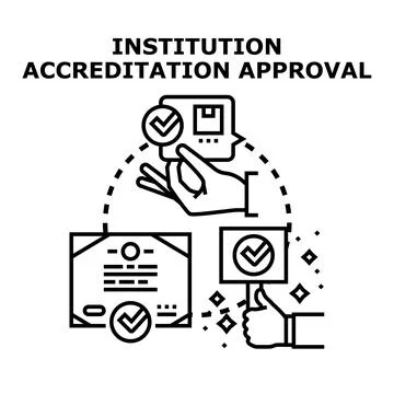 Institution accreditation approval process vector イラスト素材
