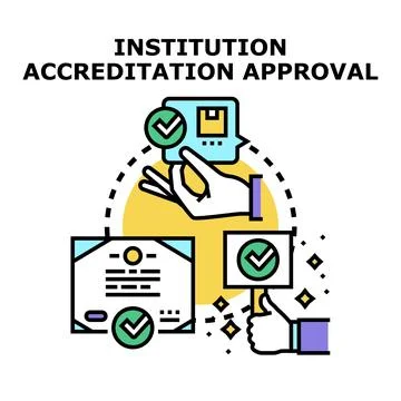 Institution accreditation approval process vector Illustrazione stock