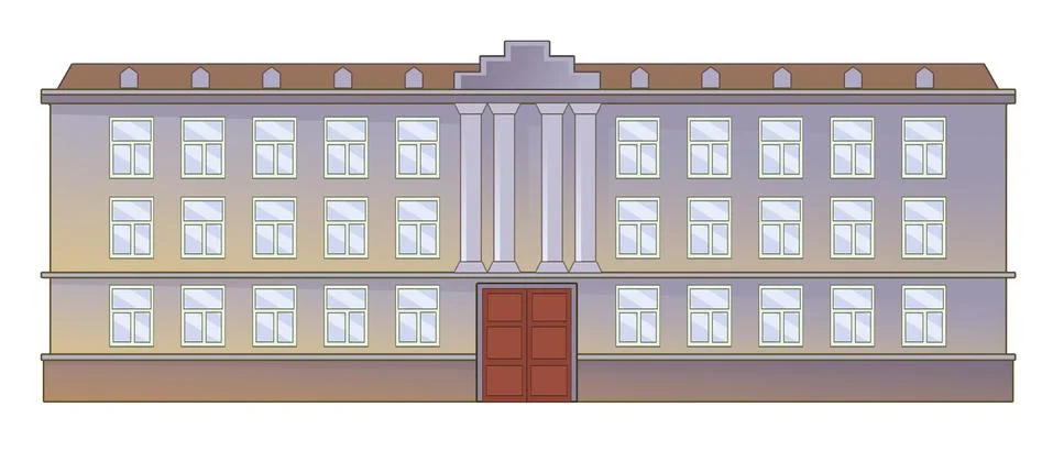 Institution front facade Ilustración de archivo