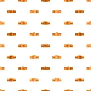 Institutional building cartoon pattern on white background Illustrazione stock
