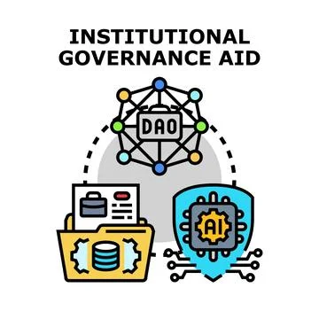 Institutional governance aid using decentralized organizations and artifici.. Stock Illustration