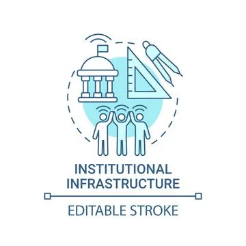 Institutional infrastructure blue concept icon Stock Illustration