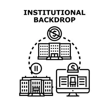 Institutions interacting in a financial backdrop concept イラスト素材
