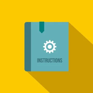 Instruction book icon, flat style Stock Illustration
