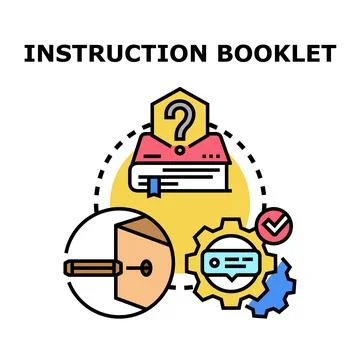 Instruction booklet concept for problem solving and assembly 스톡 일러스트