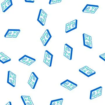 Instruction dancer isometric icon seamless pattern 스톡 일러스트
