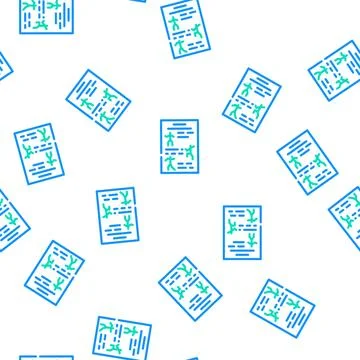 Instruction dancer vector seamless pattern Stock Illustration