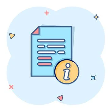 Instruction document icon in comic style. Manual cartoon vector illustration  Stock Illustration