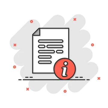 Instruction document icon in comic style. Manual cartoon vector illustratio.. Stock Illustration