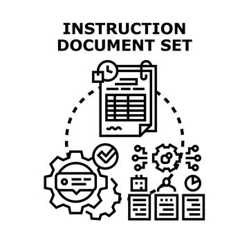 Instruction document set illustrating business process organization Stock Illustration