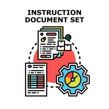 Instruction document set process engineering guidance Stock Illustration