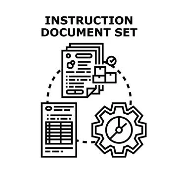Instruction document set process engineering guidance Stock Illustration