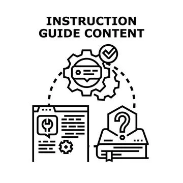 Instruction guide content vector explaining process and problem solving Ilustração Stock