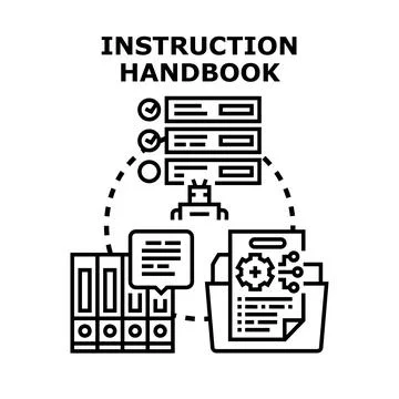 Instruction handbook process for automation and guidance Stock Illustration