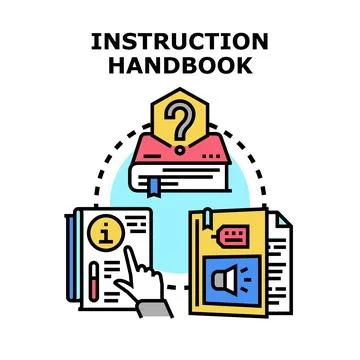 Instruction handbook providing information and user guidance Stock Illustration