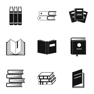Instruction icons set, simple style Illustrazione stock