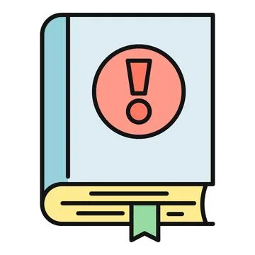 Instruction manual book showing caution and warning Stock Illustration