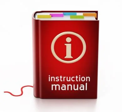 Instruction manual isolated on white background. 3D illustration Ilustração Stock