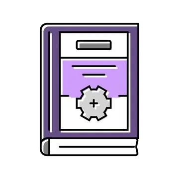 Instruction manuals technical writer color icon vector illustration Stock Illustration