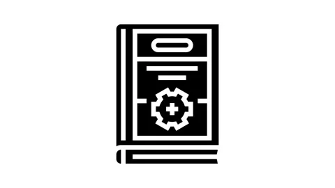 Instruction manuals technical writer glyph icon animation Stock Footage 326152617