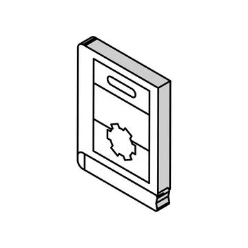 Instruction manuals technical writer isometric icon vector illustration Stock Illustration