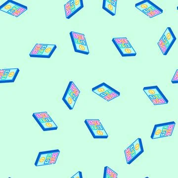 Instruction manuals technical writer isometric icon seamless pattern イラスト素材