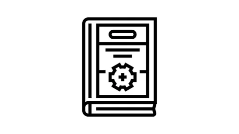 Instruction manuals technical writer line icon animation Stock Footage 326131870