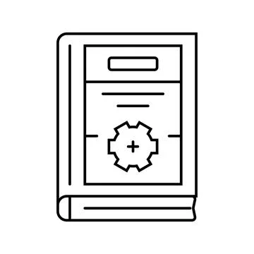 Instruction manuals technical writer line icon vector illustration Stock Illustration
