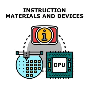 Instruction materials and devices concept for education and technology Stock Illustration