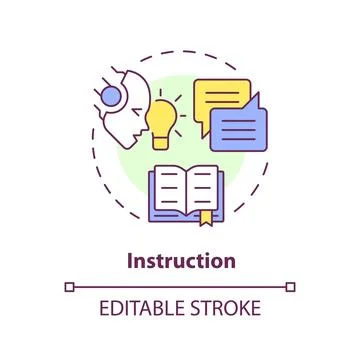 Instruction multi color concept icon Stock Illustration