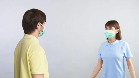 Instruction of socail distancing while covid-19 pandemic Video stock 127116421