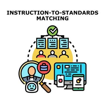 Instruction to standards matching for skill development Stock Illustration