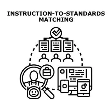 Instruction to standards matching for skill development Stock Illustration