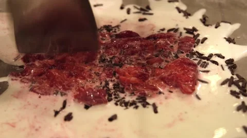 Instruction. Step by step. Step 2. The process of making fried ice cream with 스톡 동영상 172390883